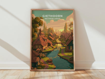 Giethoorn Netherlands Travel Poster - WanderWall