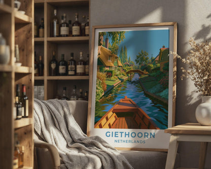 Giethoorn Netherlands Travel Poster - WanderWall