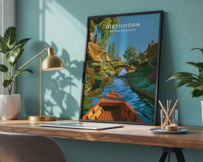 Giethoorn Netherlands Travel Poster - WanderWall