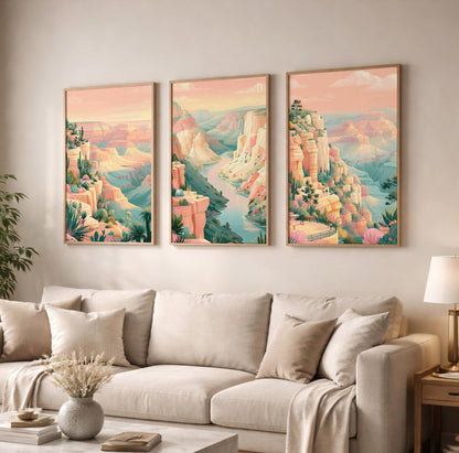 Grand Canyon Set of 3 Posters | Grand Canyon Gallery Wall Art - WanderWall