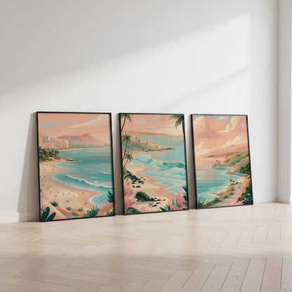 Hawaii Set of 3 Posters | Hawaii Gallery Wall Art - WanderWall