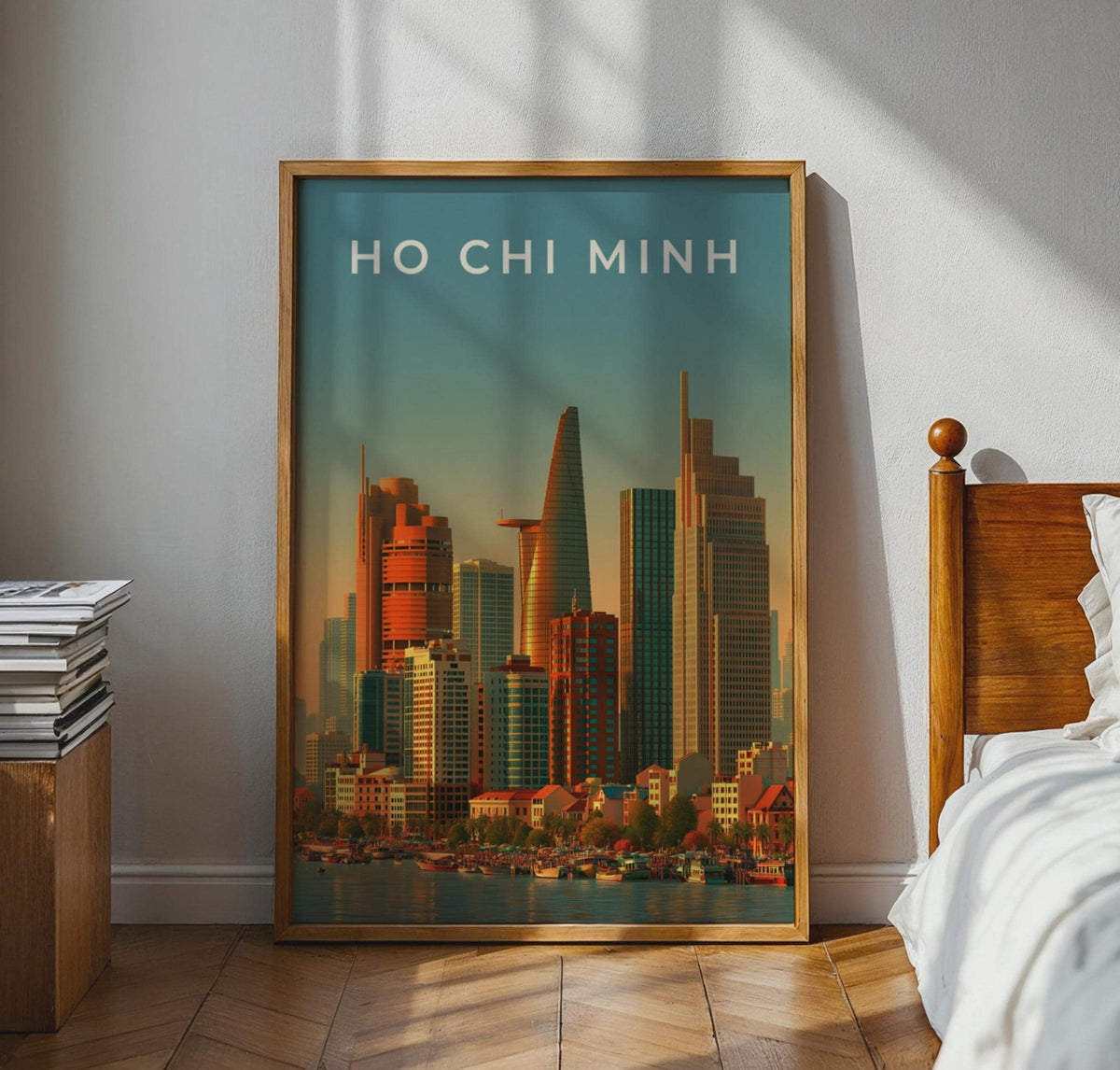 Ho Chi Minh City Skyline Print, Vietnam Poster, Saigon Wall Art, Sunset - WanderWall