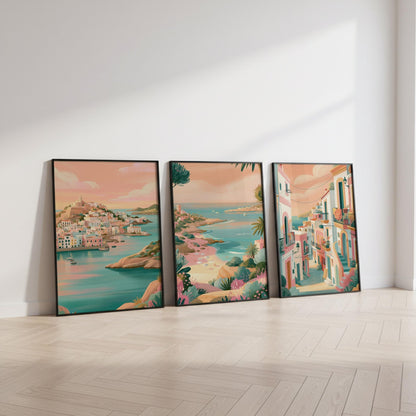 Ibiza Set of 3 Posters | Ibiza Gallery Wall Art - WanderWall