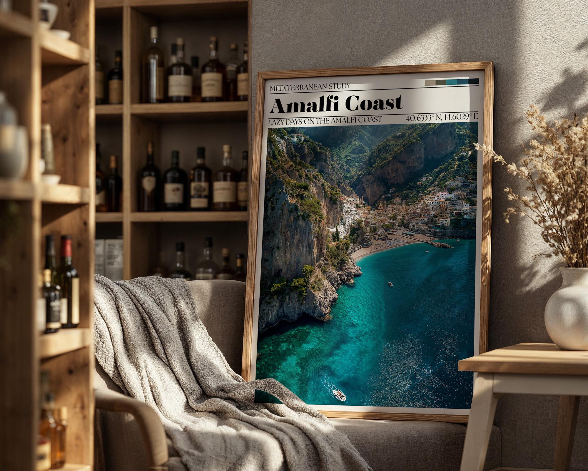 Amalfi Coast Travel Poster – Italian Wall Art Print