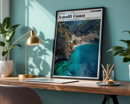 Amalfi Coast Travel Poster – Italian Wall Art Print