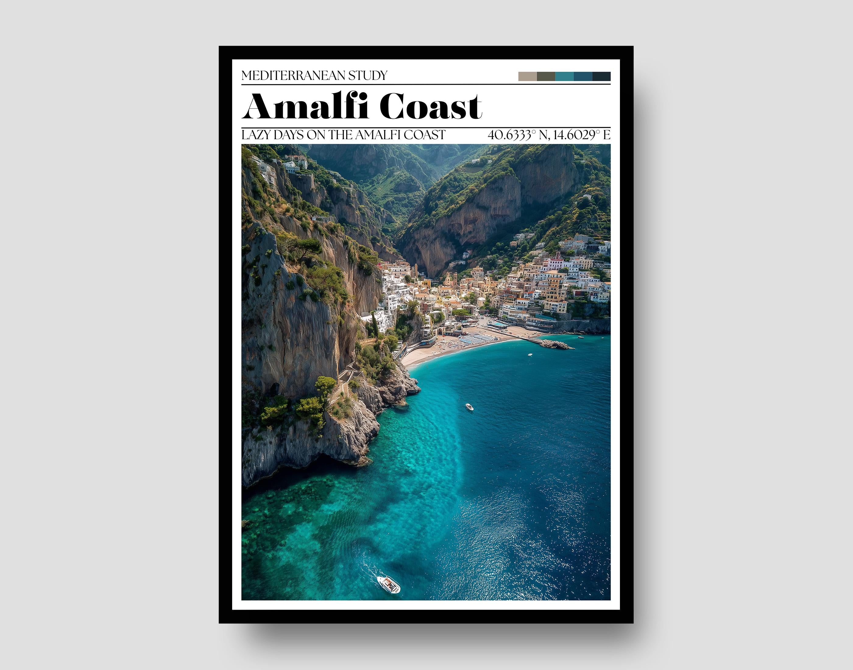 Amalfi Coast Travel Poster – Italian Wall Art Print