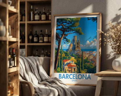 Barcelona Poster – Sagrada Familia Wall Art Print