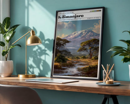 Mount Kilimanjaro Travel Poster - Tanzania Wall Art Print