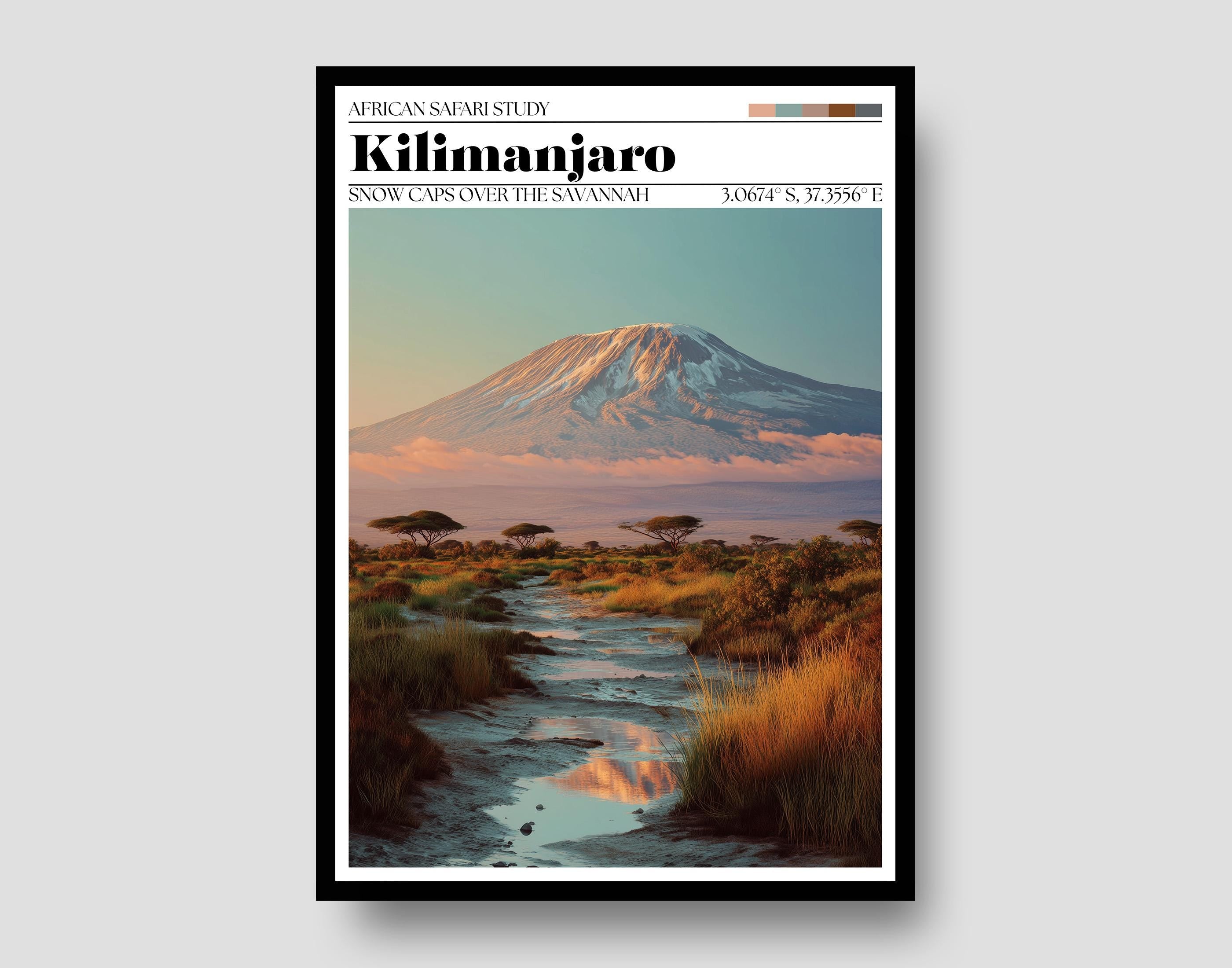 Mount Kilimanjaro Poster - Tanzanian Travel Wall Art Print