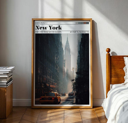New York Poster – New York City Skyline Travel Print