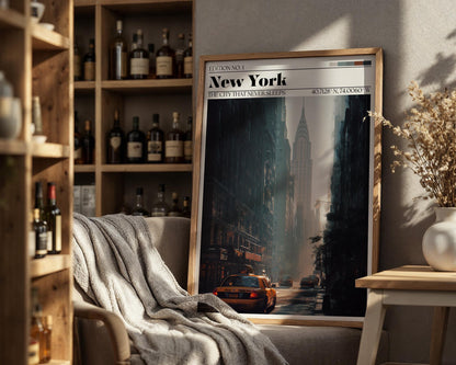 New York Poster – New York City Skyline Travel Print