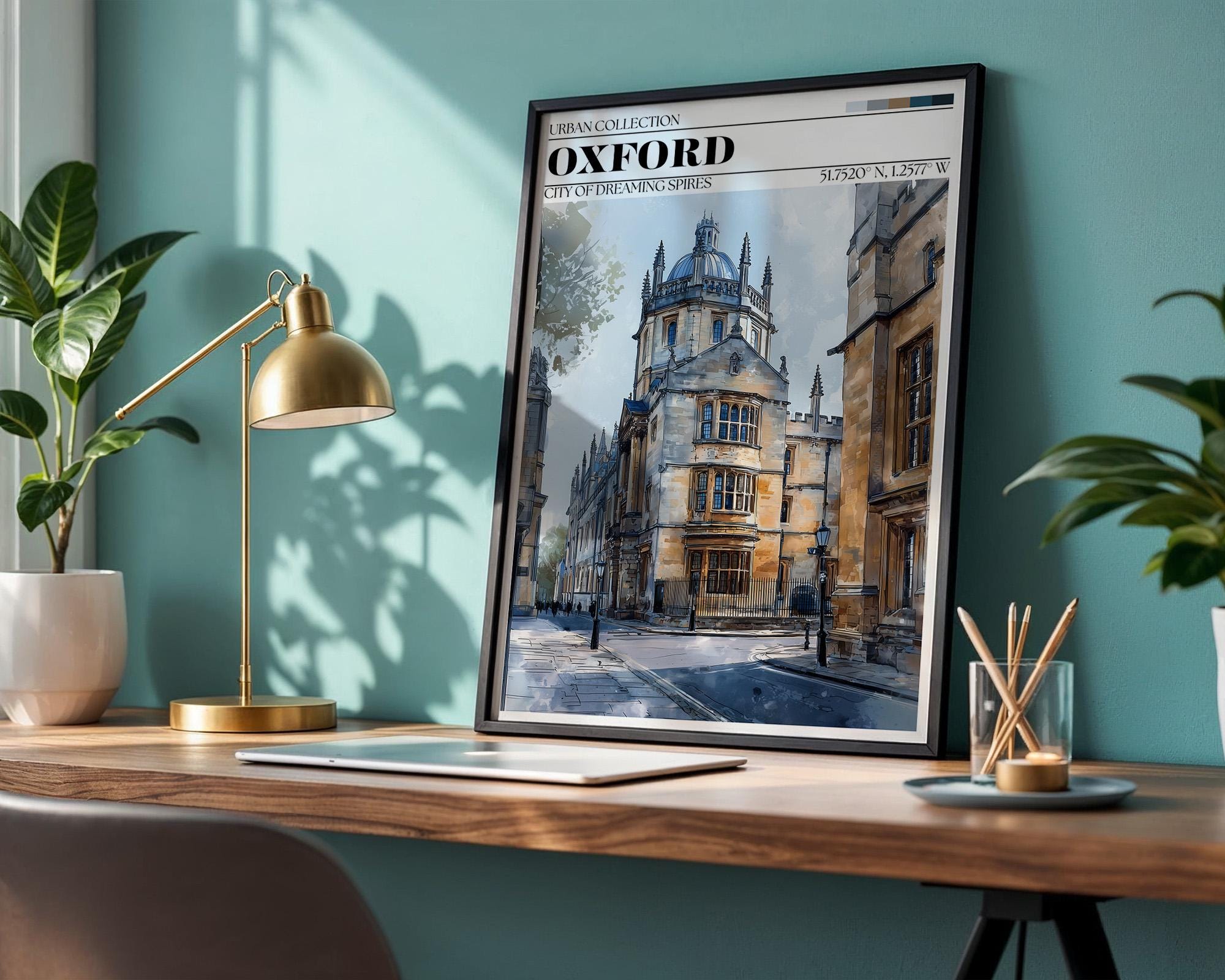 Oxford Poster - Watercolour Oxford University Wall Art Print