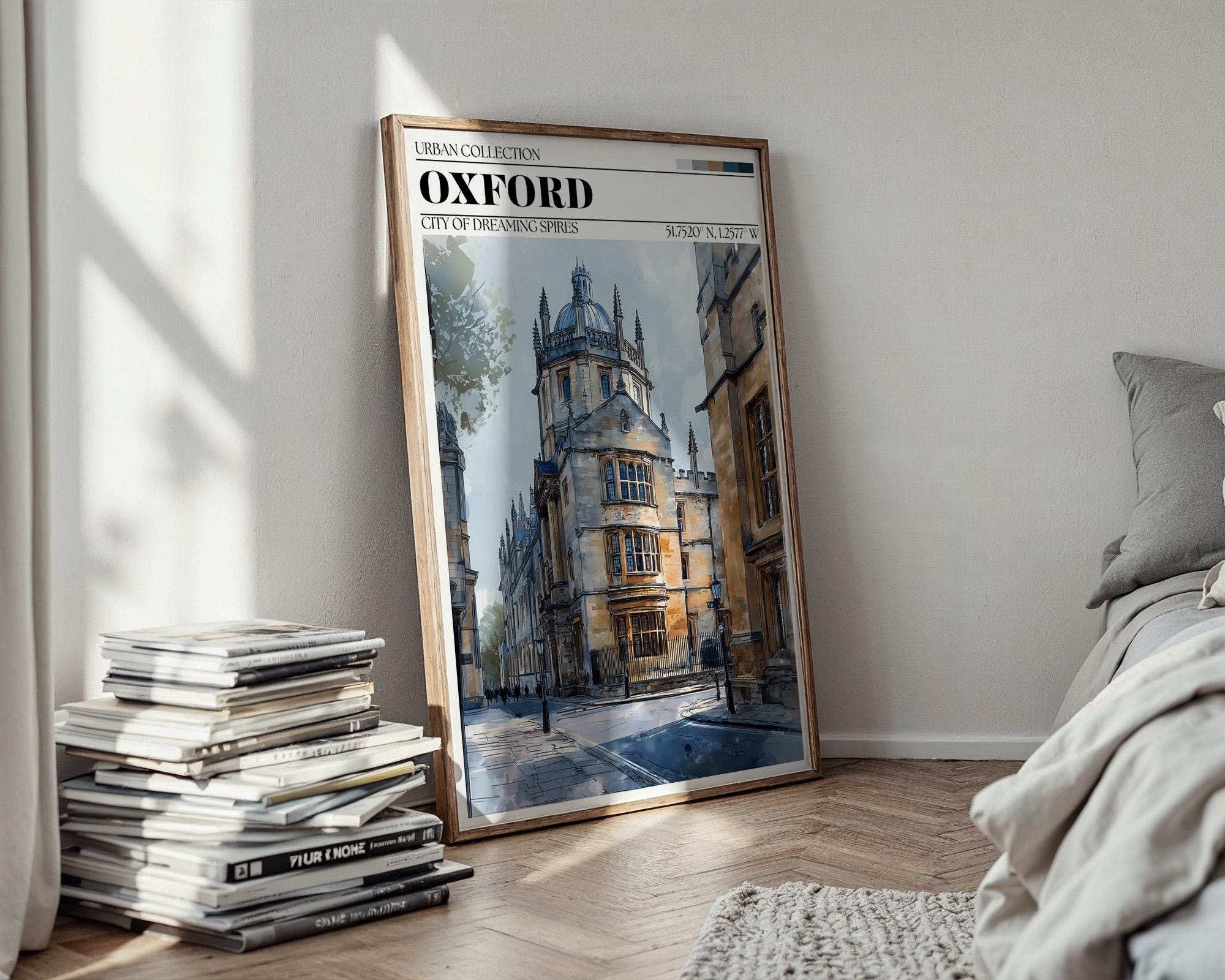 Oxford Poster - Watercolour Oxford University Wall Art Print