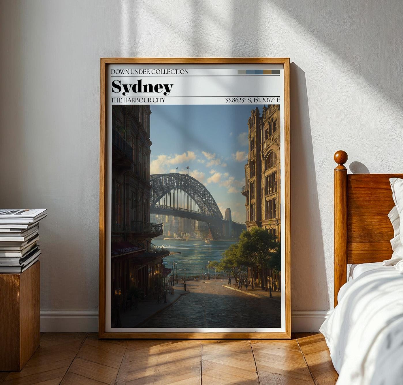 Sydney Australia Travel Poster – Harbour Bridge Wall Art Print
