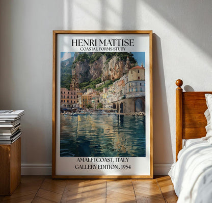Amalfi Coast Henri Mattise Travel Poster - Italy Watercolour Print