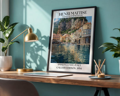 Amalfi Coast Henri Mattise Travel Poster - Italy Watercolour Print