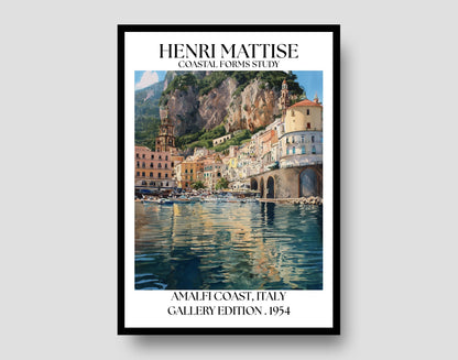 Amalfi Coast Henri Mattise Travel Poster - Italy Watercolour Print
