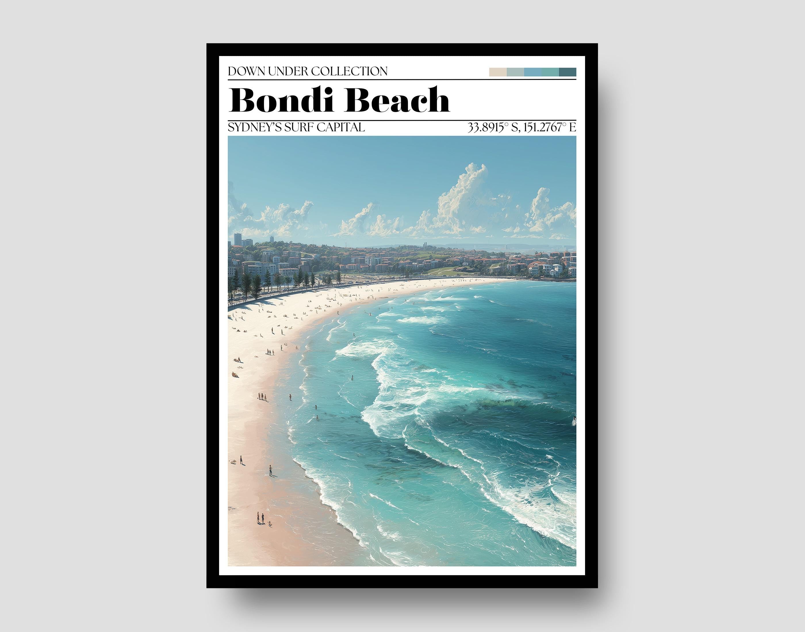 Bondi Beach Sydney Travel Poster - Australia Wall Art Print