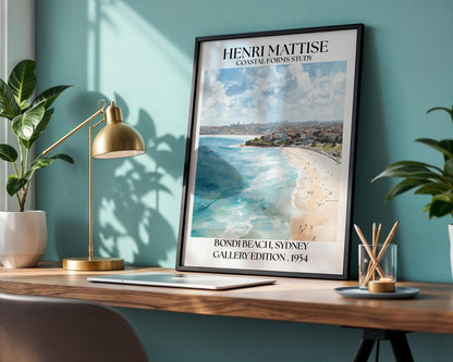 Bondi Beach Henri Mattise Poster - Sydney Watercolour Travel Print