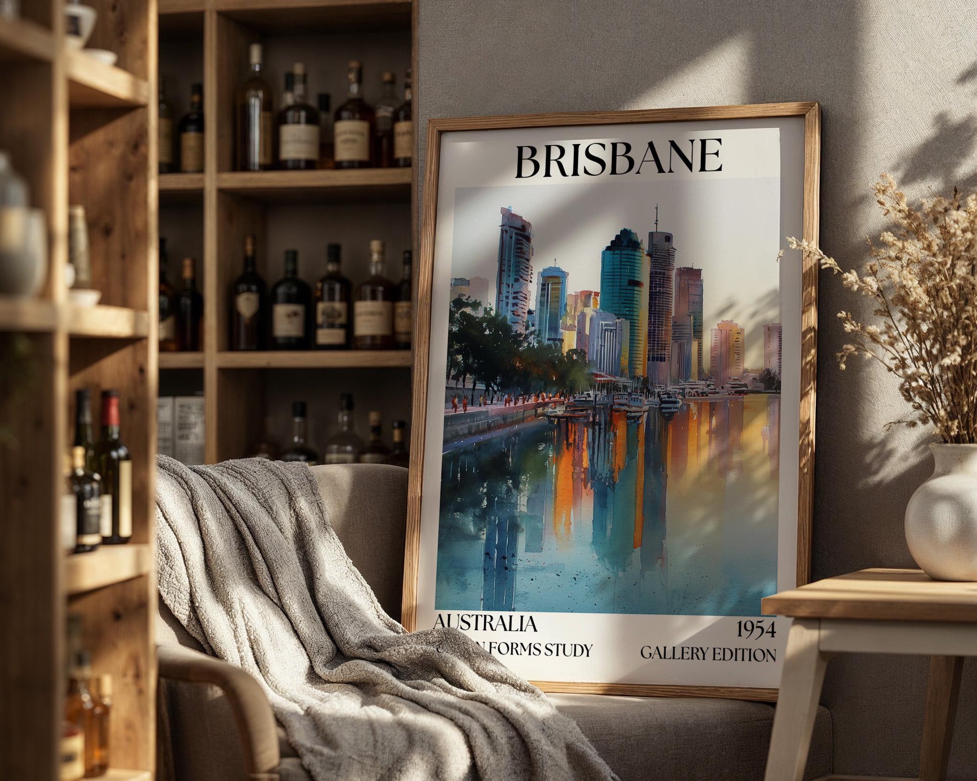 Brisbane Henri Mattise Travel Wall Art - Australia Watercolour Poster
