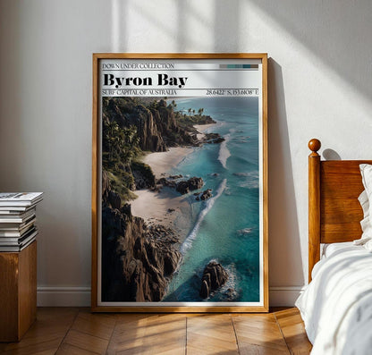 Byron Bay Australia Travel Poster – Coastal Surf Art