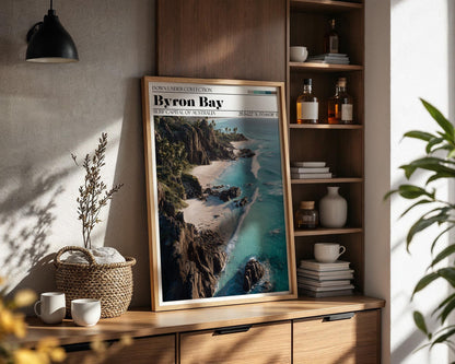 Byron Bay Australia Travel Poster – Coastal Surf Art