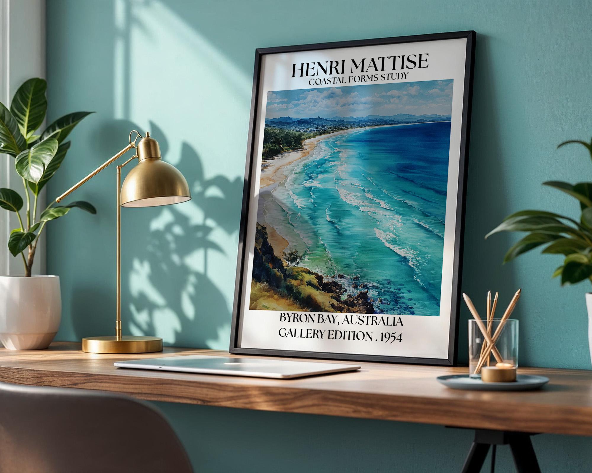 Byron Bay Henri Mattise Poster - Australia Travel Watercolour Wall Art