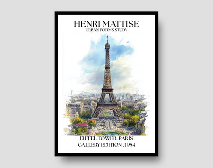 Henri Mattise Eiffel Tower Poster - Paris Travel Wall Art