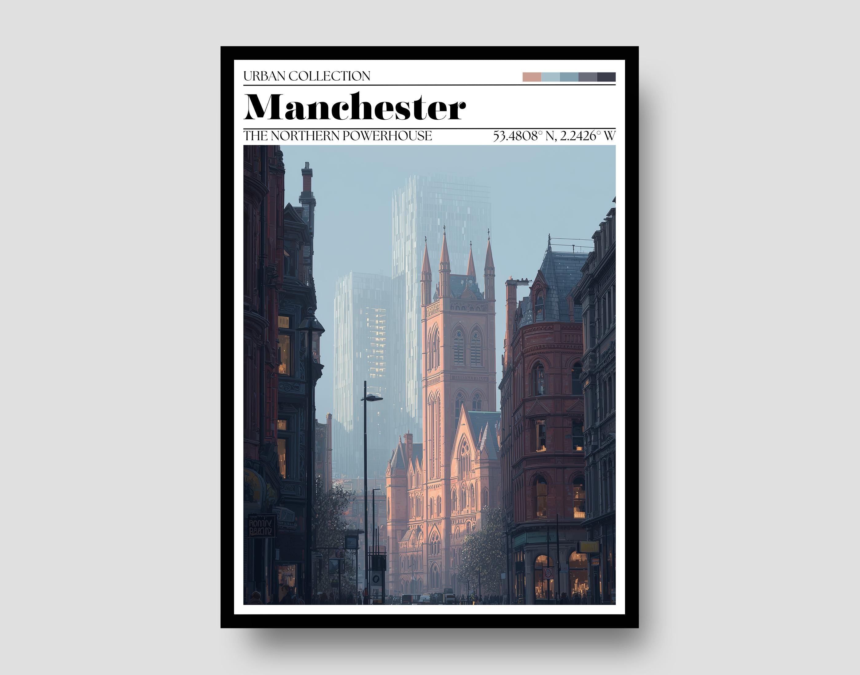 Manchester Poster - Manchester Travel Wall Art Print