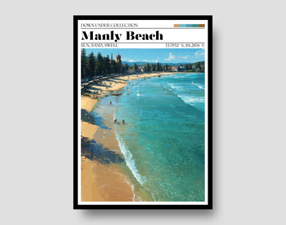 Manly Beach Australia Art Print – Sydney Travel Poster