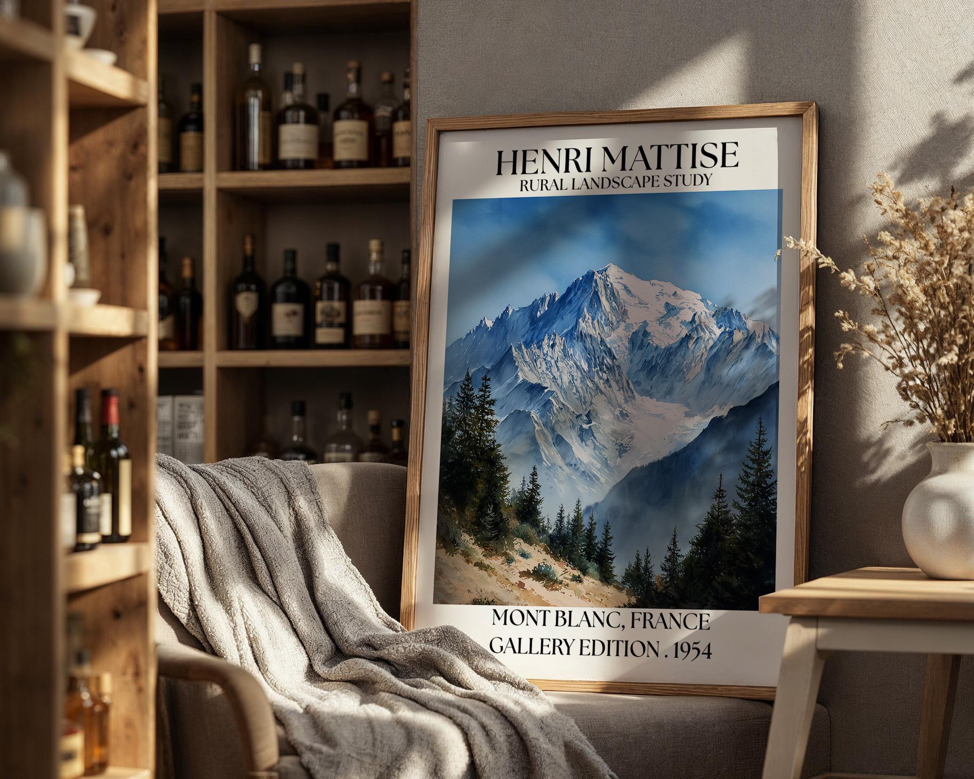 Henri Mattise Mont Blanc Poster - French Alps Wall Art