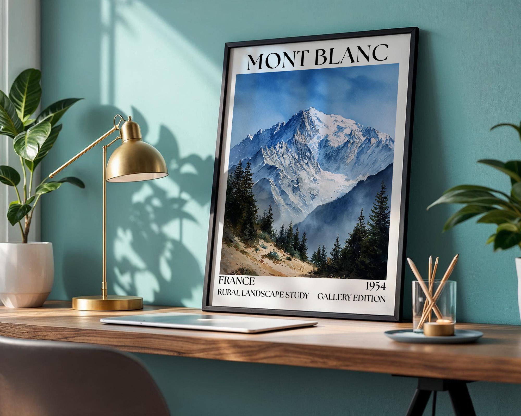 Mont Blanc Henri Mattise Poster - French Alps Travel Wall Art Print