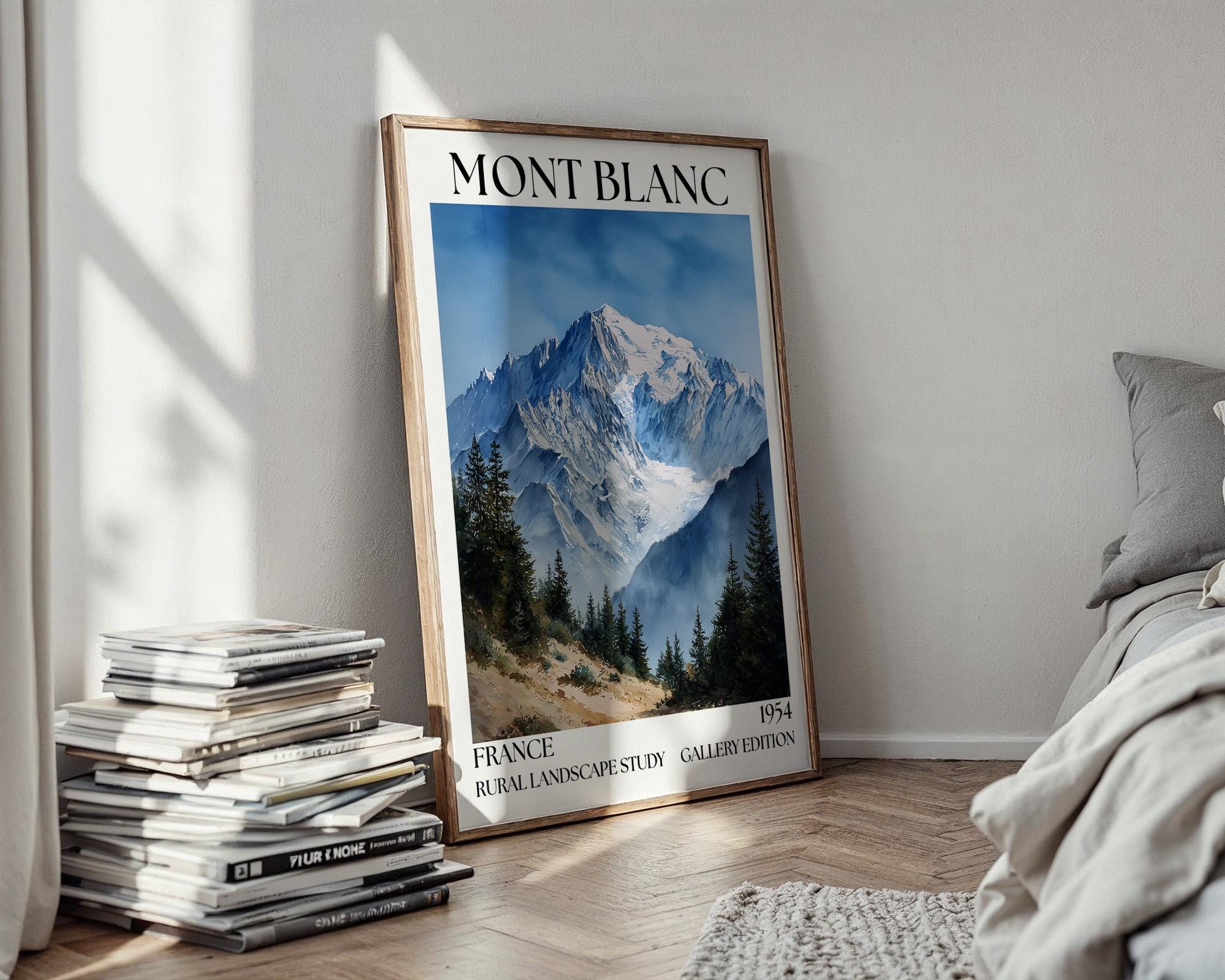 Mont Blanc Henri Mattise Poster - French Alps Travel Wall Art Print