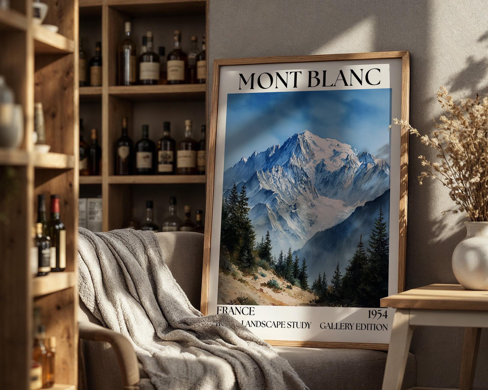 Mont Blanc Henri Mattise Poster - French Alps Travel Wall Art Print