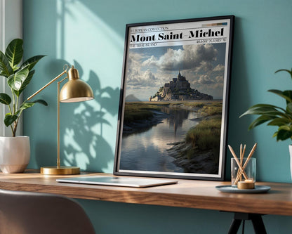Mont Saint-Michel Poster - French Travel Wall Art Print