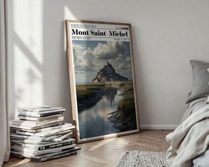 Mont Saint-Michel Poster - French Travel Wall Art Print