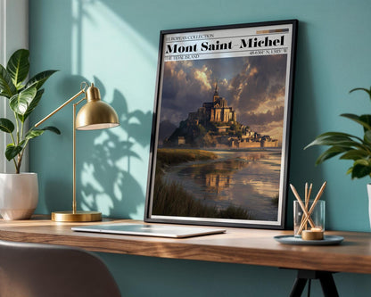 Mont Saint-Michel Poster - France Wall Art - Normandy Travel Print