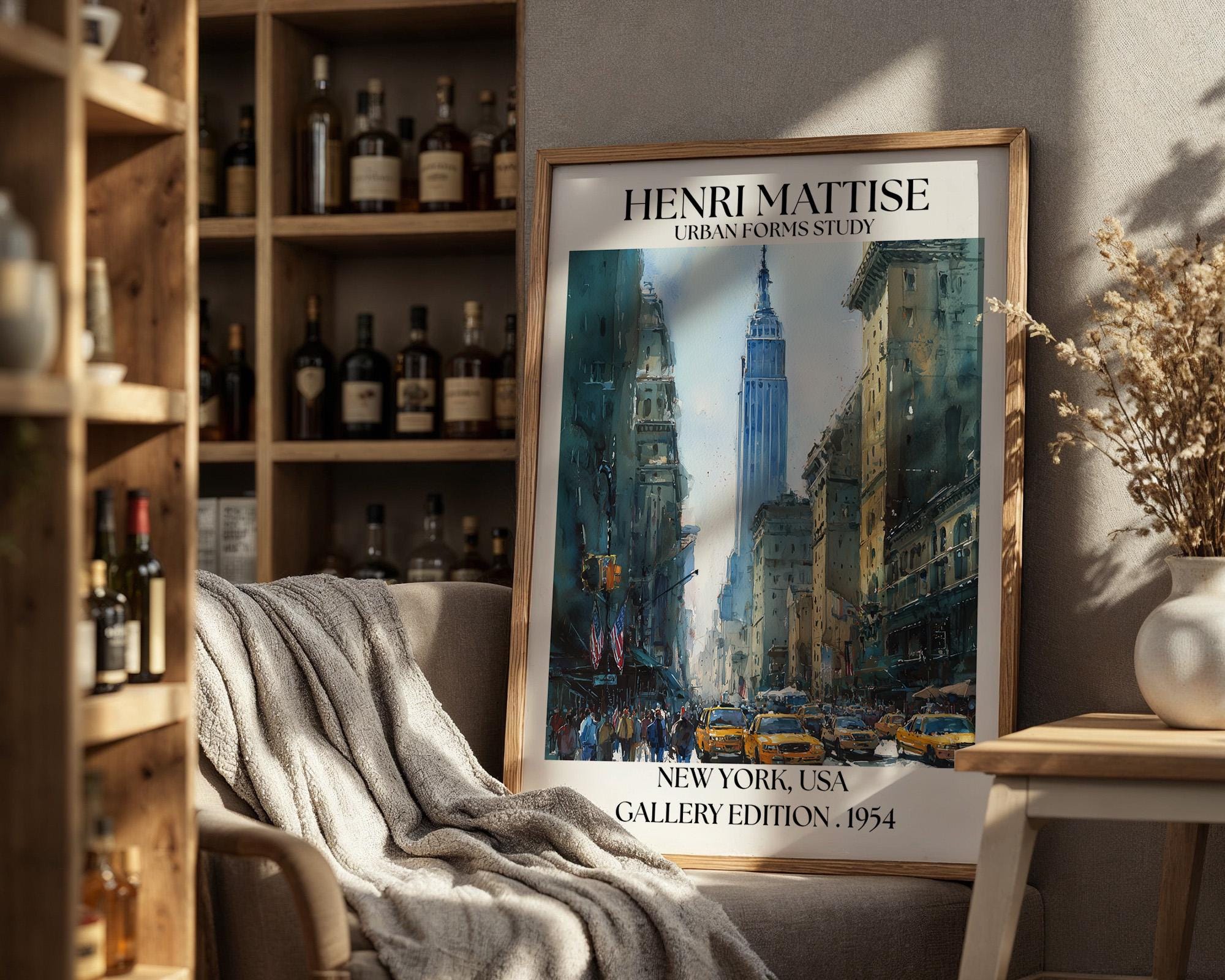 Henri Mattise New York Poster - NYC Watercolour Travel Art