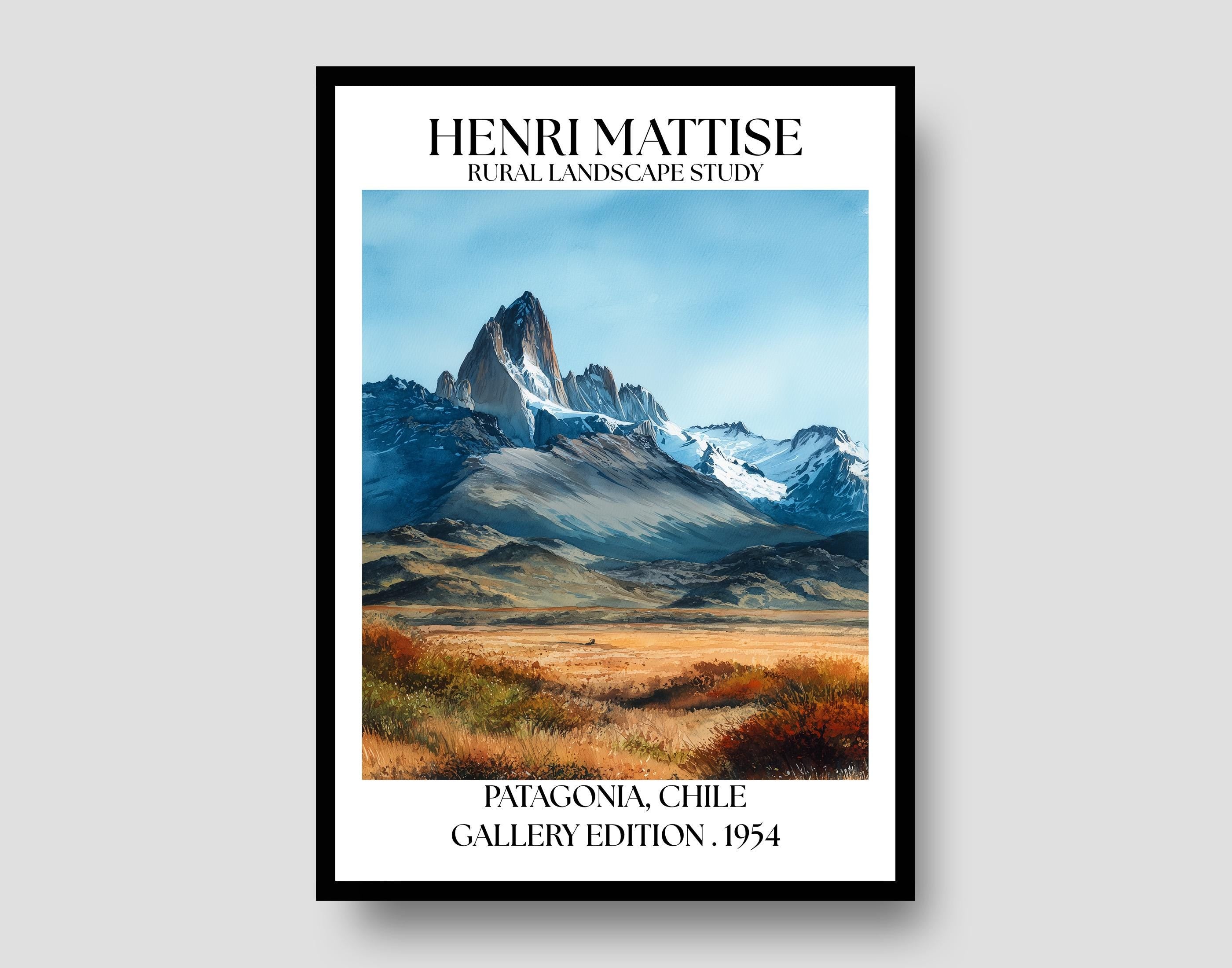 Henri Mattise Patagonia Poster - Patagonia Travel Wall Art Print