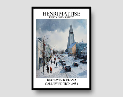 Henri Mattise Reykjavik Poster – Iceland Travel Wall Art Print