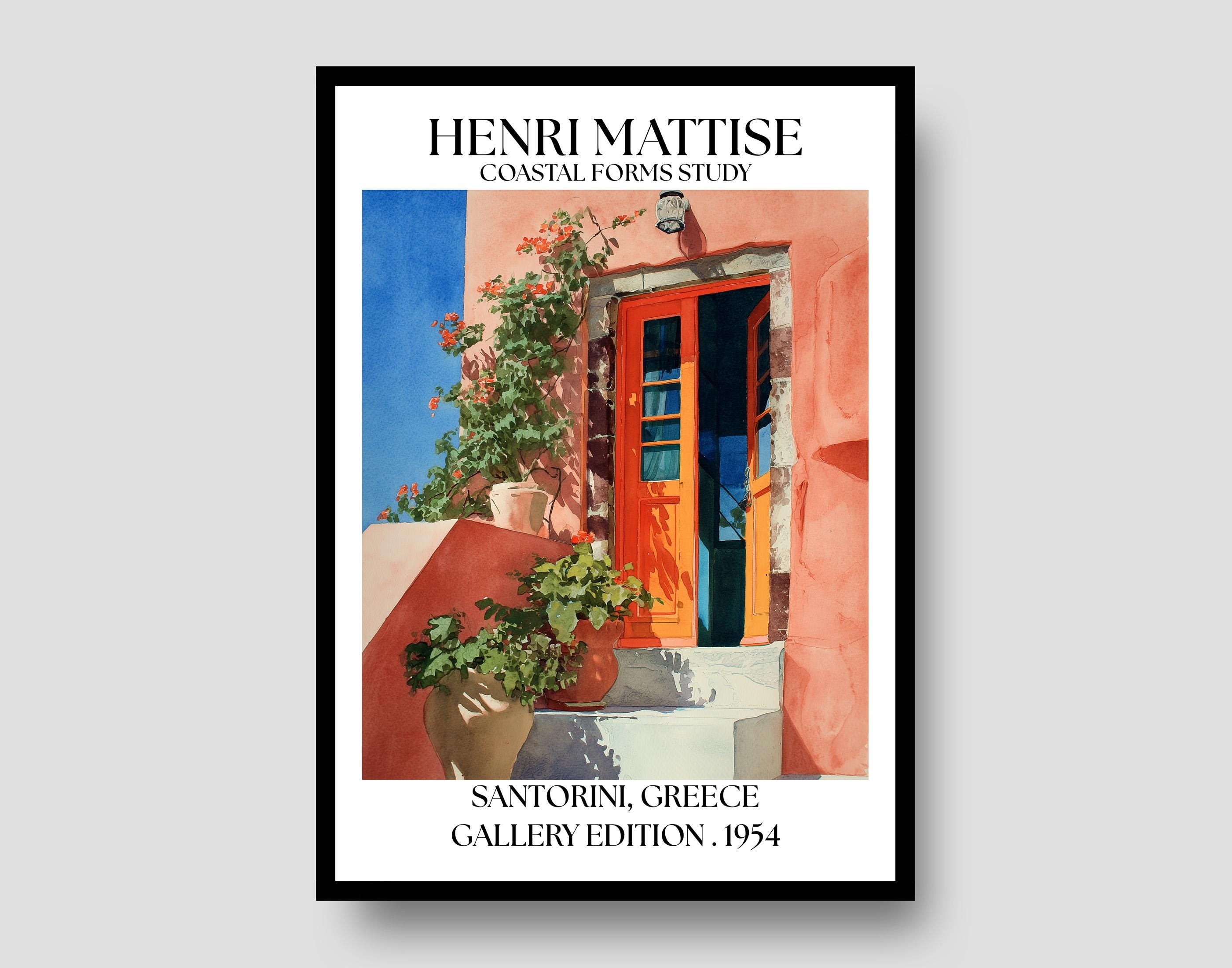 Santorini Henri Mattise Poster - Santorini Travel Wall Art