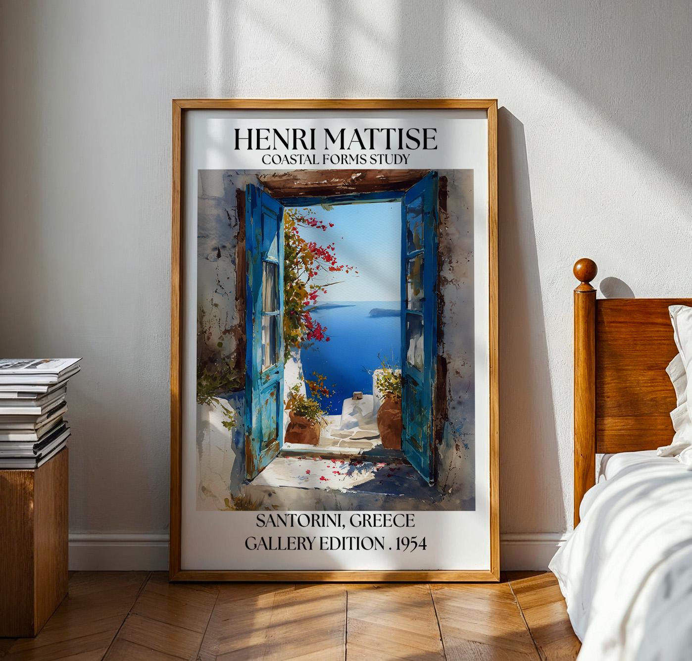 Henri Mattise Santorini Poster - Santorini Wall Art Print