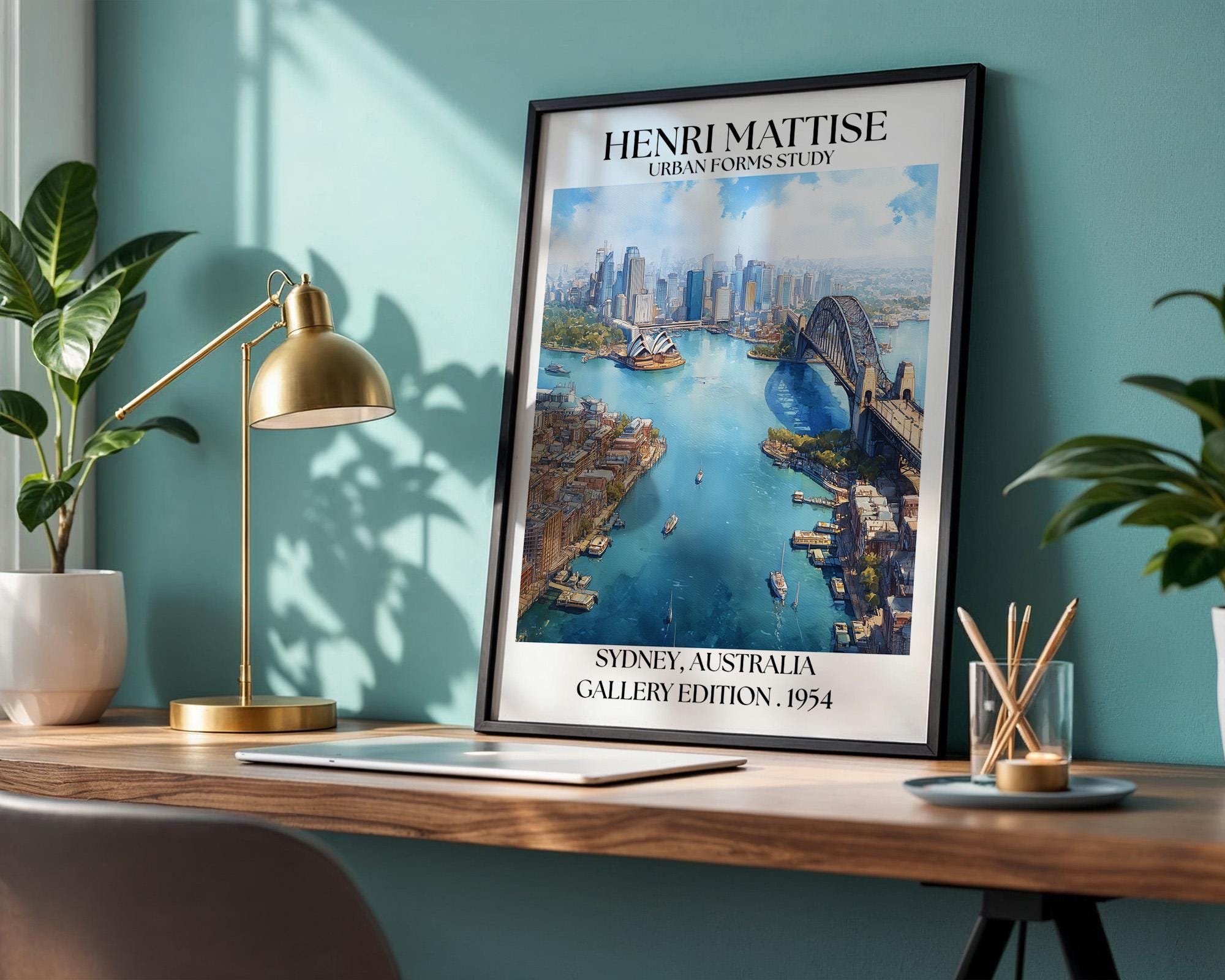 Henri Mattise Sydney Poster - Sydney Opera House, Harbour Bridge Wall Art