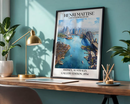 Henri Mattise Sydney Poster - Sydney Opera House, Harbour Bridge Wall Art