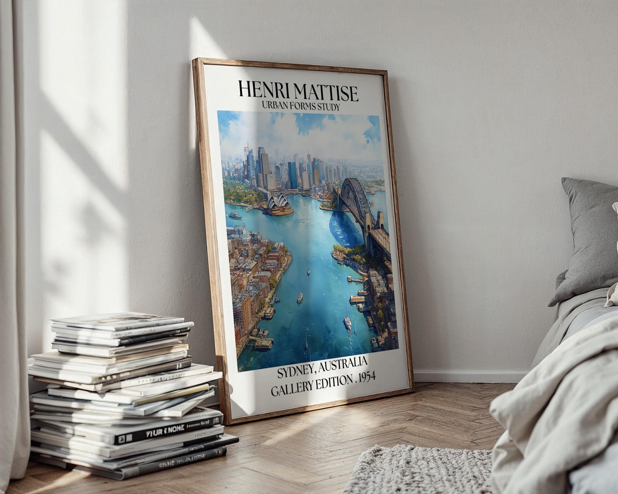 Henri Mattise Sydney Poster - Sydney Opera House, Harbour Bridge Wall Art