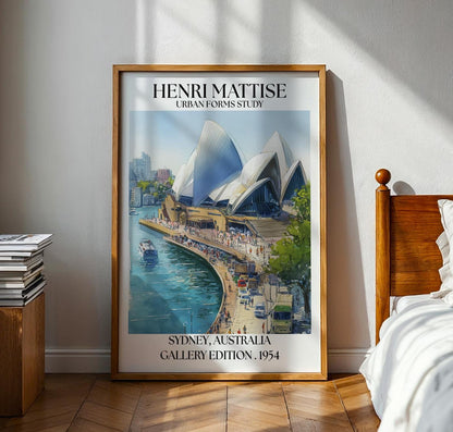 Henri Mattise Sydney Poster - Sydney Opera House Wall Art - Australia Travel Print