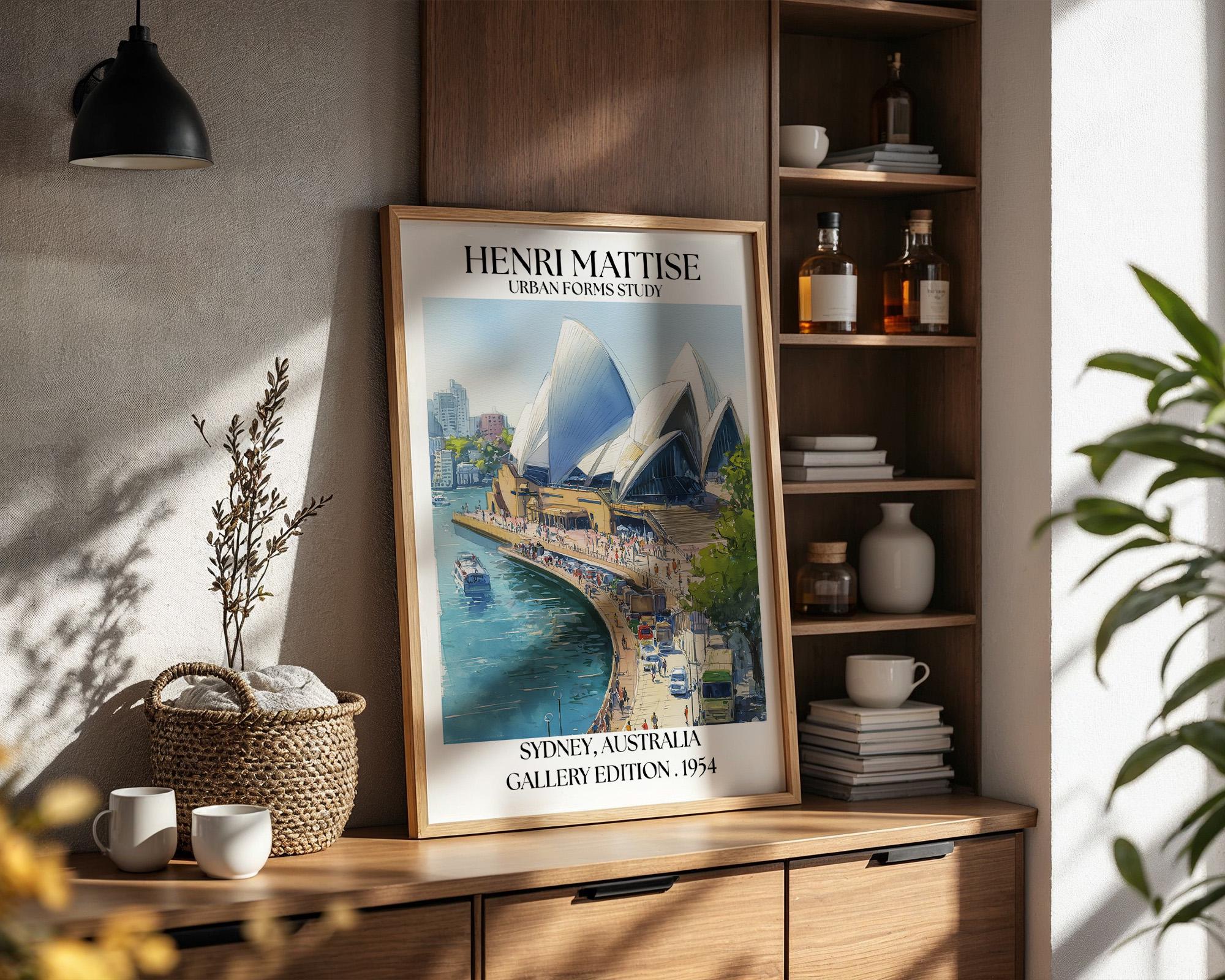 Henri Mattise Sydney Poster - Sydney Opera House Wall Art - Australia Travel Print