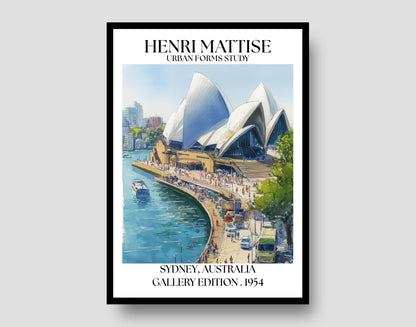 Henri Mattise Sydney Poster - Sydney Opera House Wall Art - Australia Travel Print