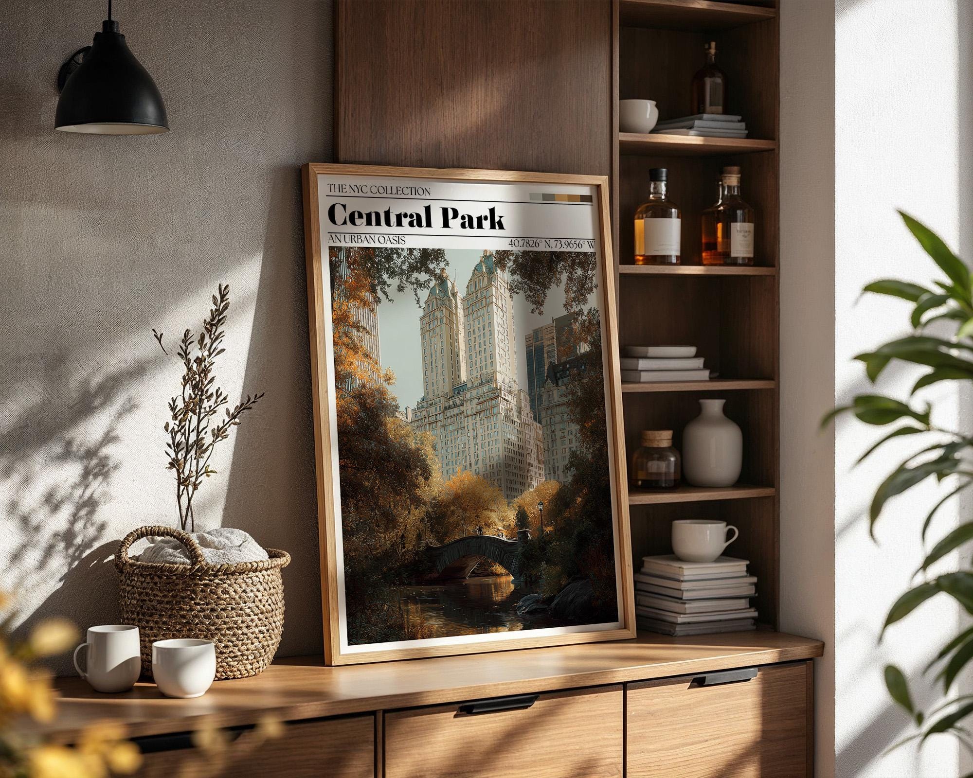 Central Park Poster – New York City Skyline Art Print