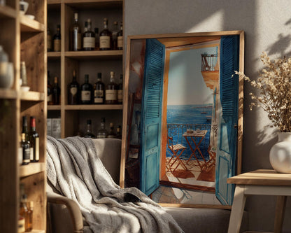 French Riviera Open Window Henri Mattise Poster - Watercolour French Art